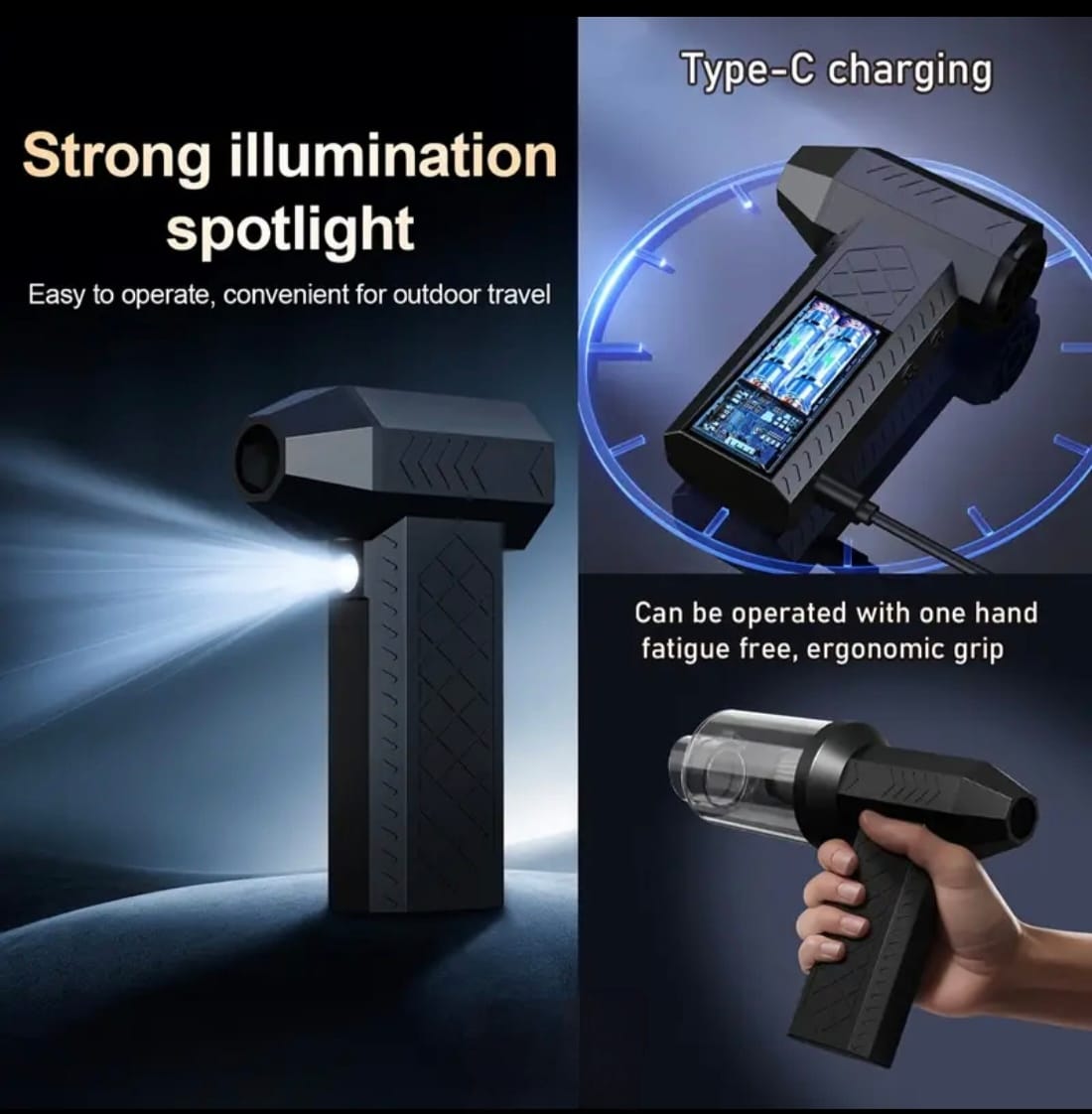Integrated blowing and suction vacuum