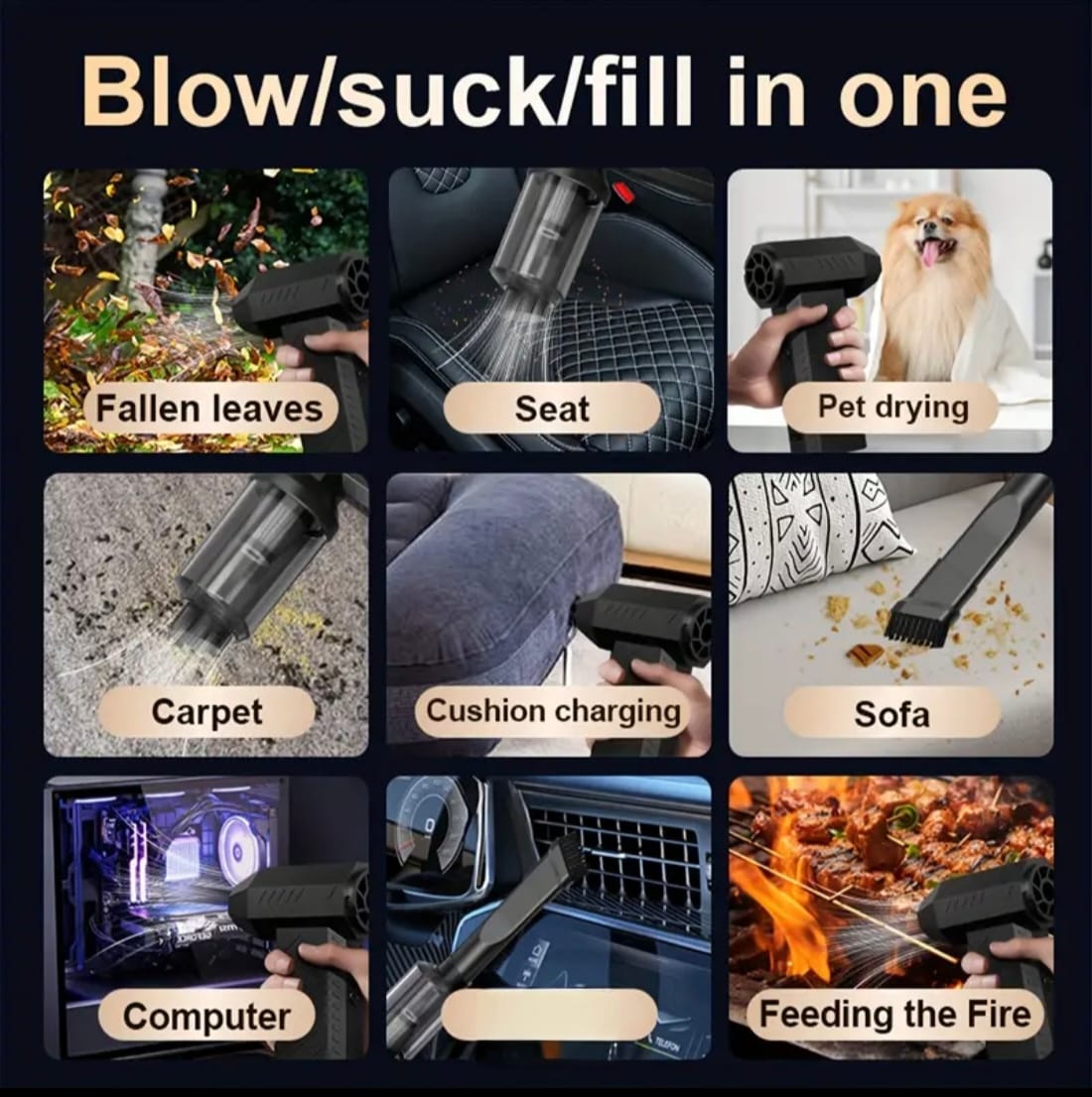 Integrated blowing and suction vacuum